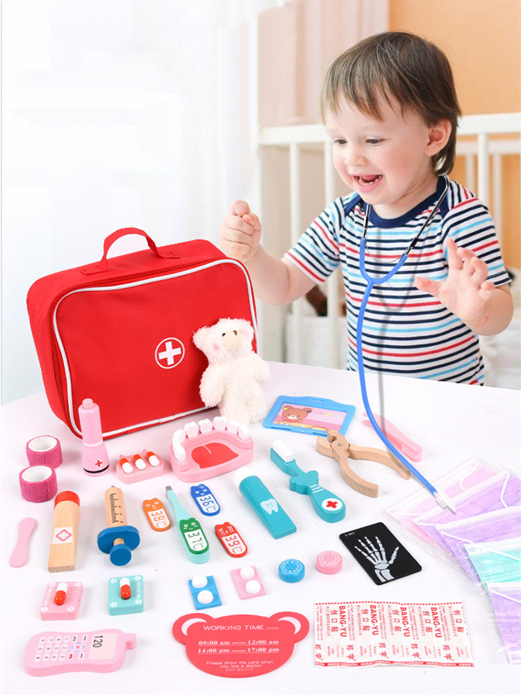 Kids Toys Doctor Set - Giocattoli in legno per il gioco