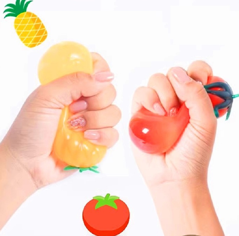 Kids Toys Play Egg - TPR Decompressione Frutta Uovo Pomodoro Forma