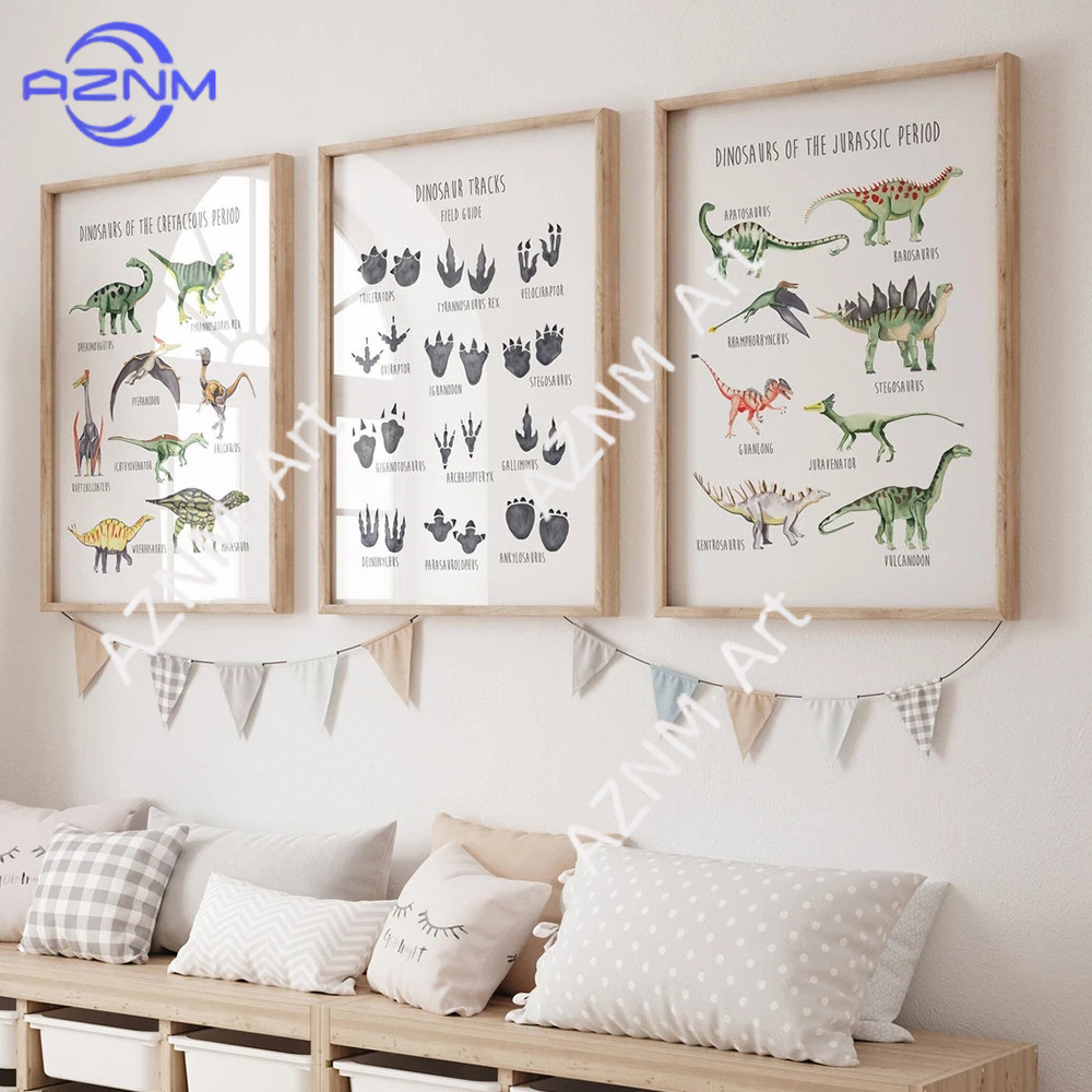 Kids Toys Dinosaur - 1/3 pezzi, poster educativo con dinosauri