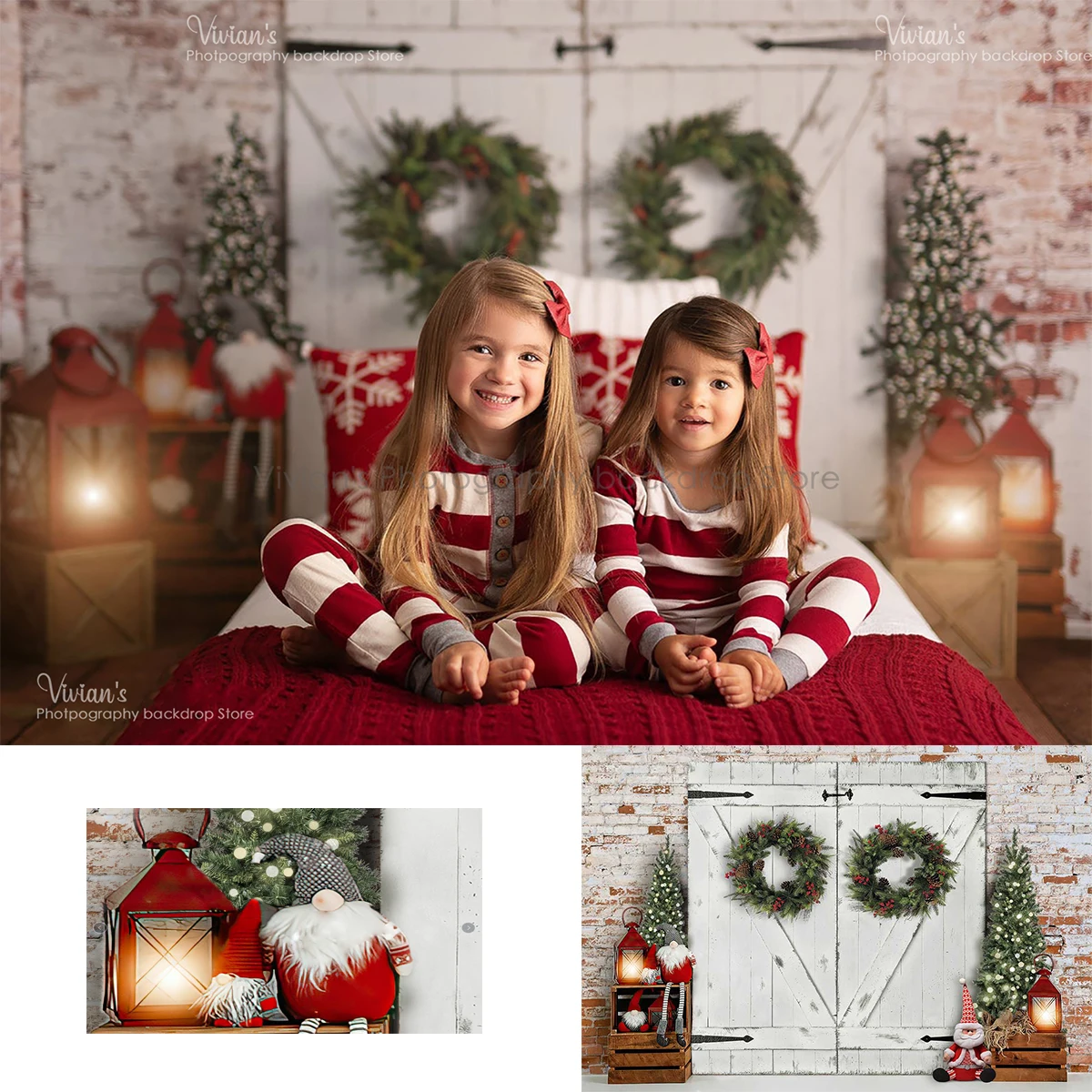 Banner Kids Toys - Natale Porta in legno bianco Sfondo