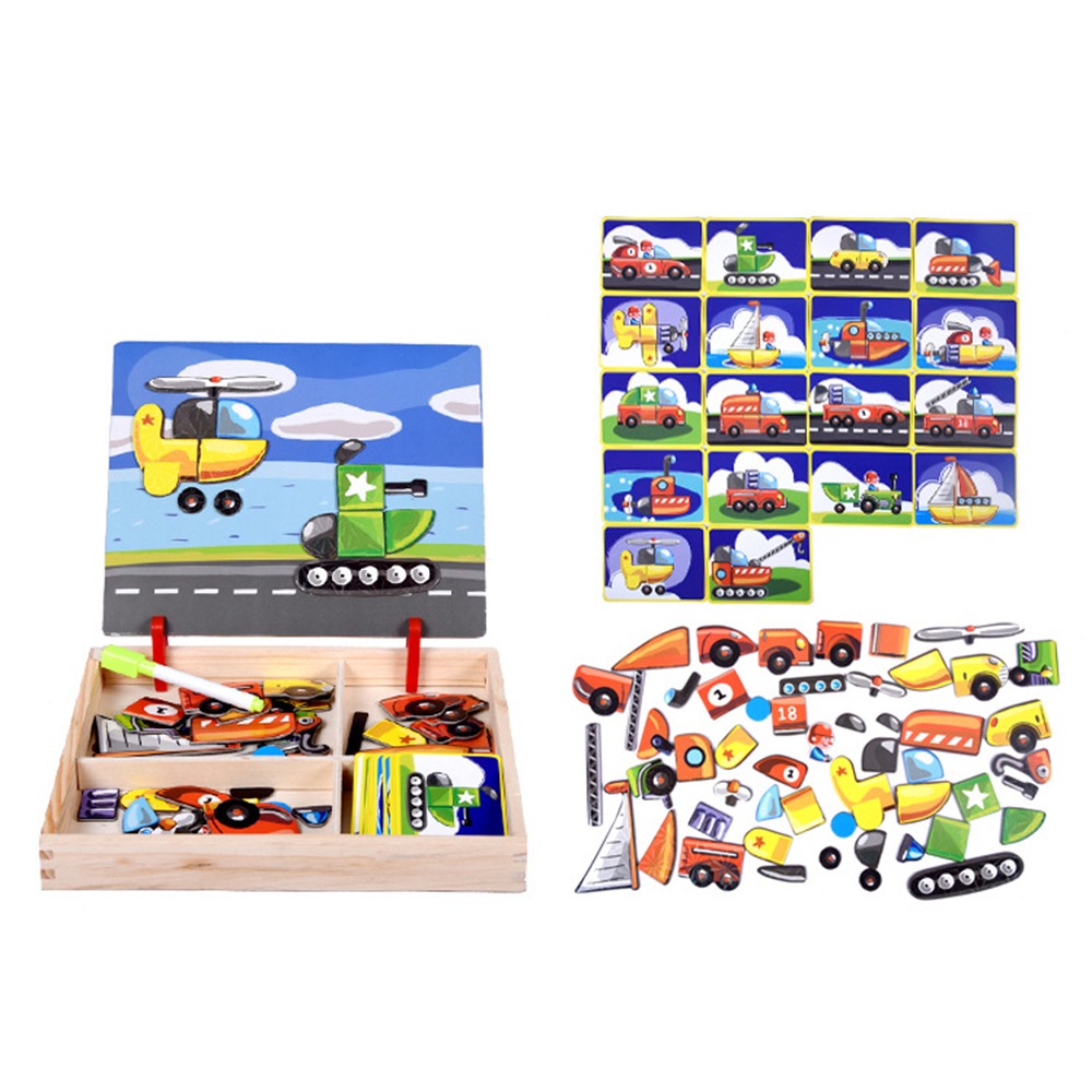 Kids Toys Drawing Easy - Puzzle magnetici 3D in legno con