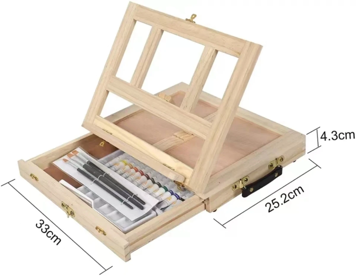Kids Art Easel - Cavalletto da tavolo portatile in legno