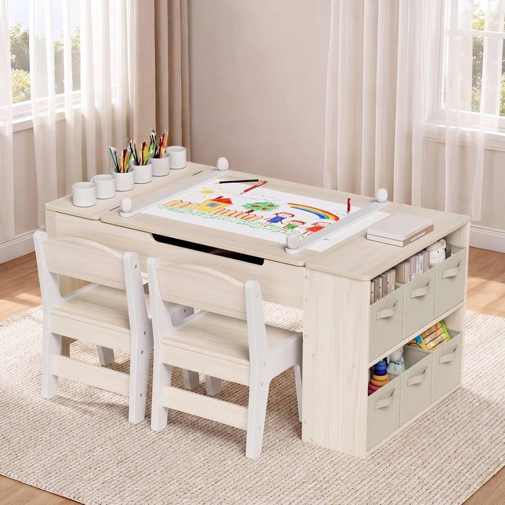 Kids Art Easel - Set tavolo e sedie per bambini,
